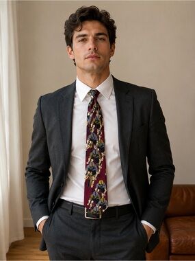 Alberto Perrucci Imported Italian Silk Cycling Novelty Tie  USA Cyclist Print